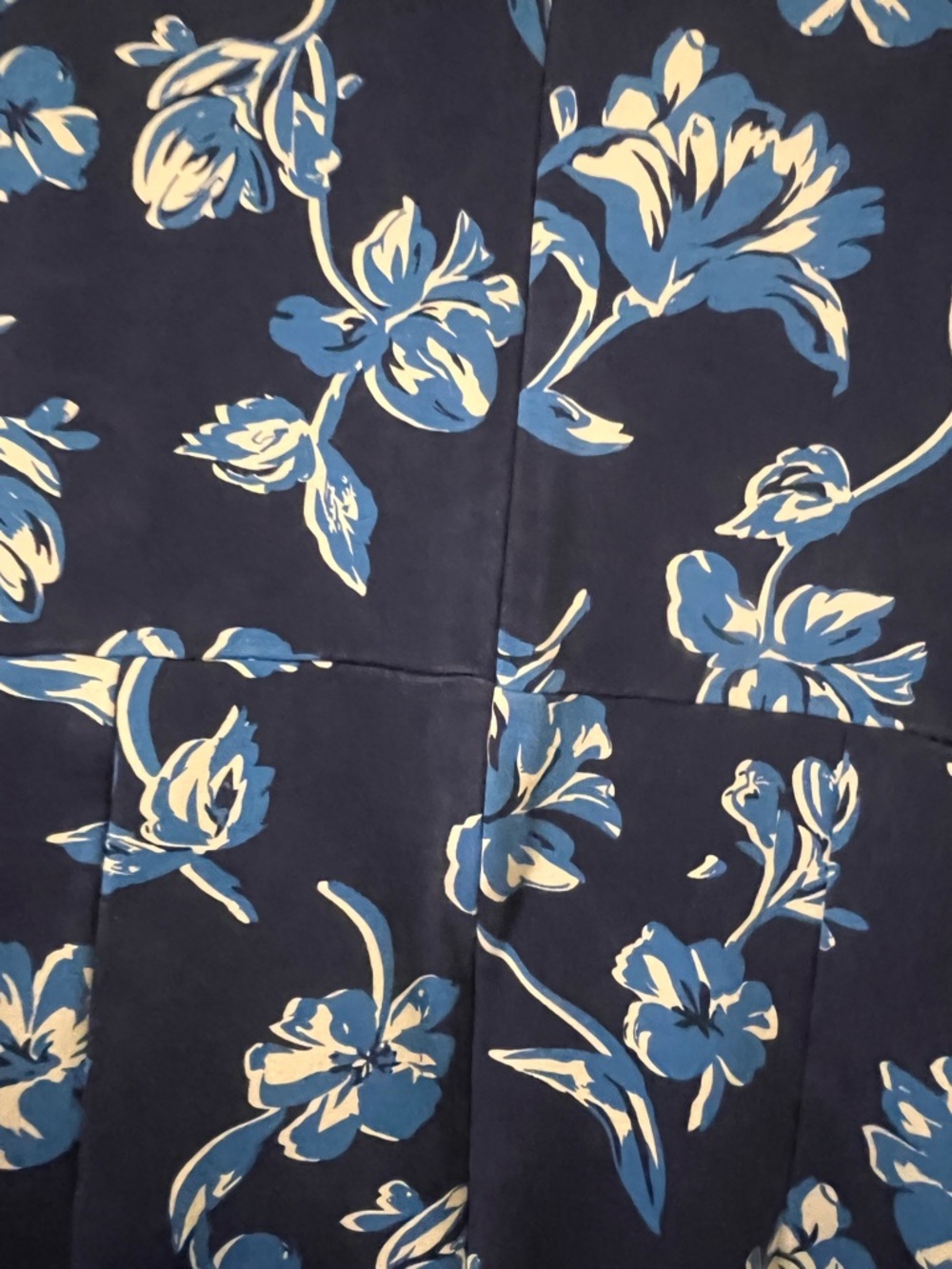 Lands' End Navy Dress with White and Light Blue Floral Trim Size 10 - Picture 5 of 5